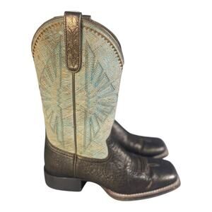 Ariat Women’s Round Up Rio Dark Bronze Leather Western Boots Size-8.5B